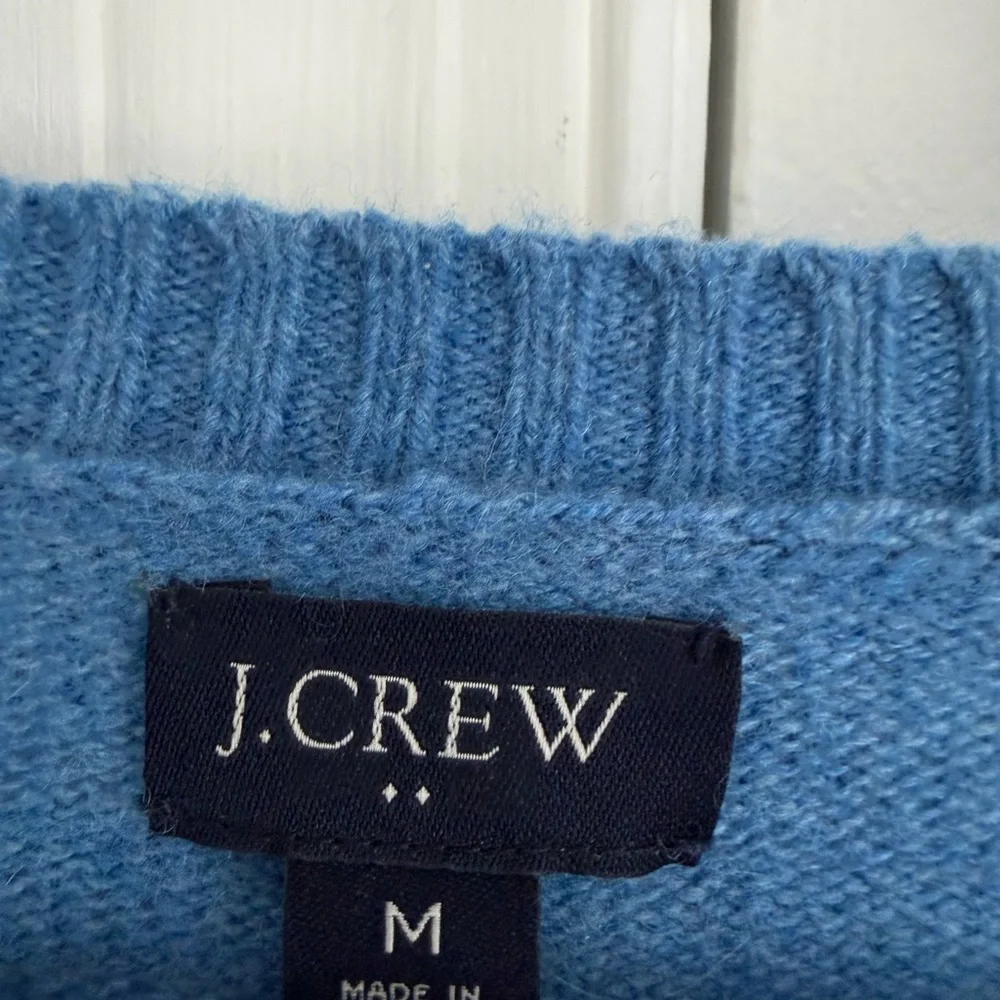 J. Crew Men’s Crewneck Sweater in Super-Soft Lambswool Blend Neptune Blue Medium